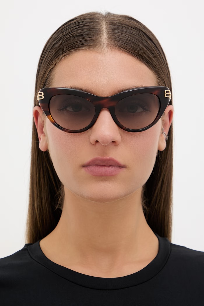 Balenciaga sončna očala Cat Eye ženska BB0466S rjava