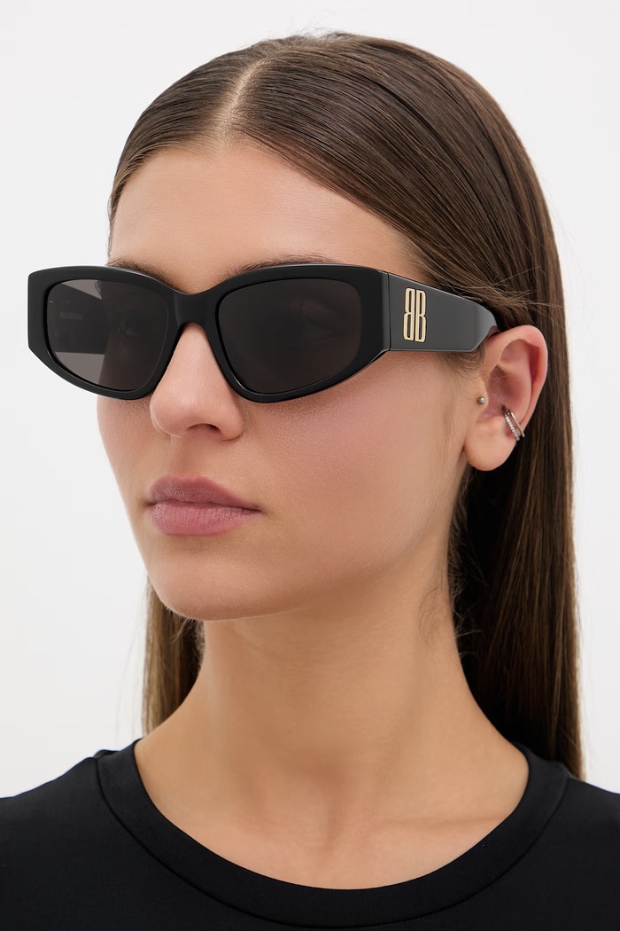 Balenciaga Ochelari de soare pentru femei negru BB0475S