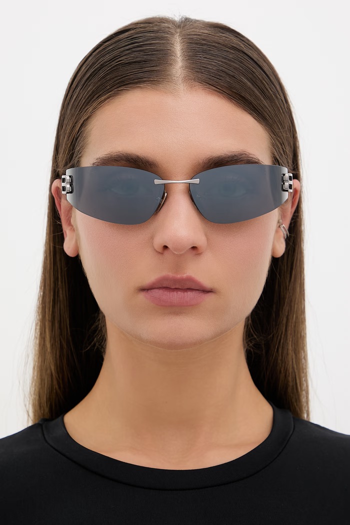 Balenciaga ochelari de soare pentru femei BB0484S argintiu