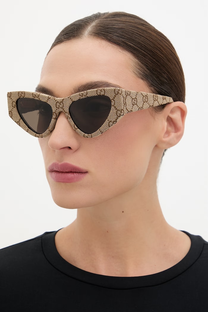 Gucci sluneční brýle „kočičí oči“ dámské béžová GG2019S