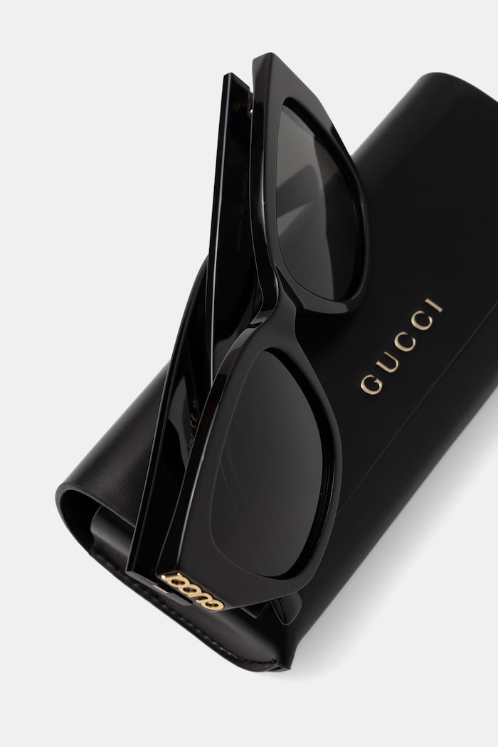 Gucci Slnečné okuliare typ mačacieho oka dámske čierna GG2043SA