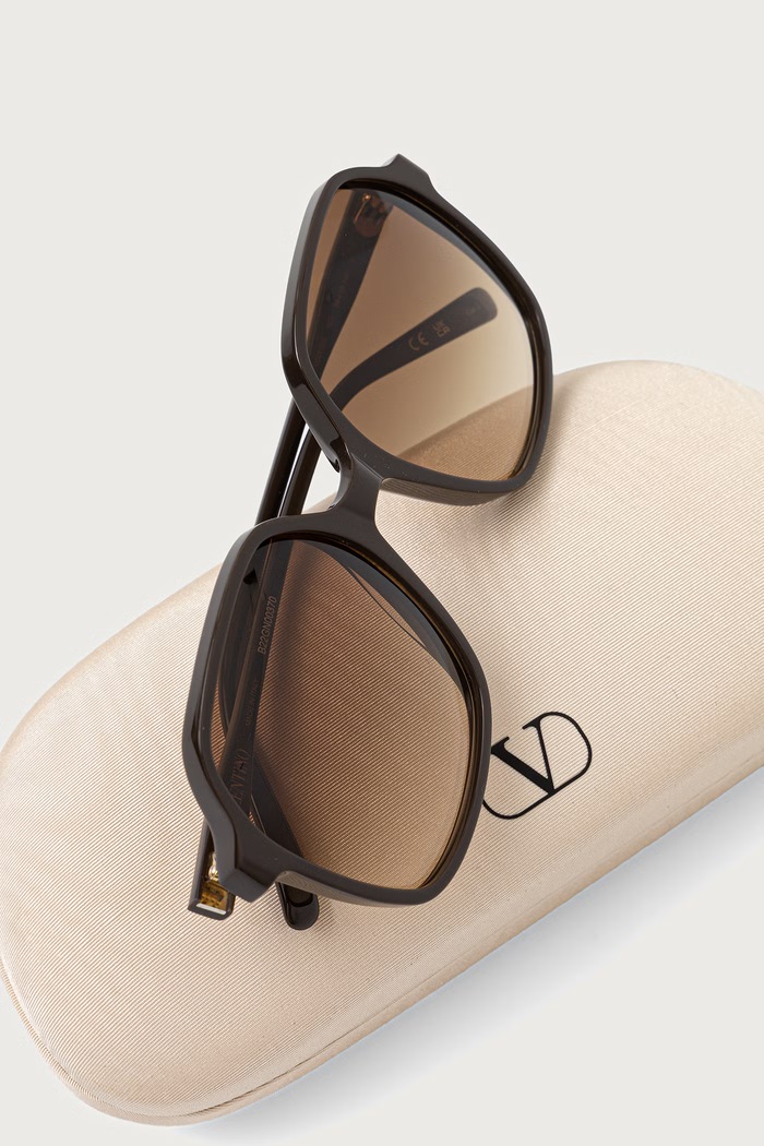 Akcesoria Valentino Eyewear okulary przeciwsłoneczne damskie VG0018S brązowy