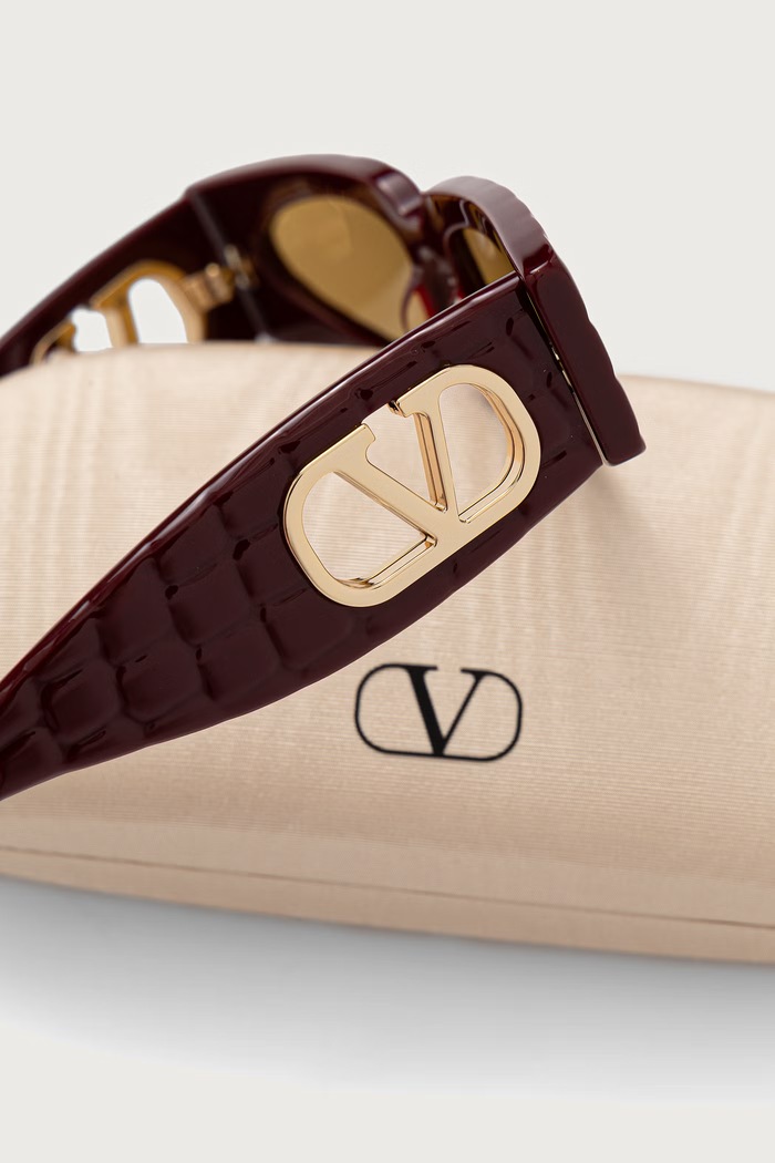 Akcesoria Valentino Eyewear Okulary przeciwsłoneczne kocie oczy damskie VG0001S bordowy