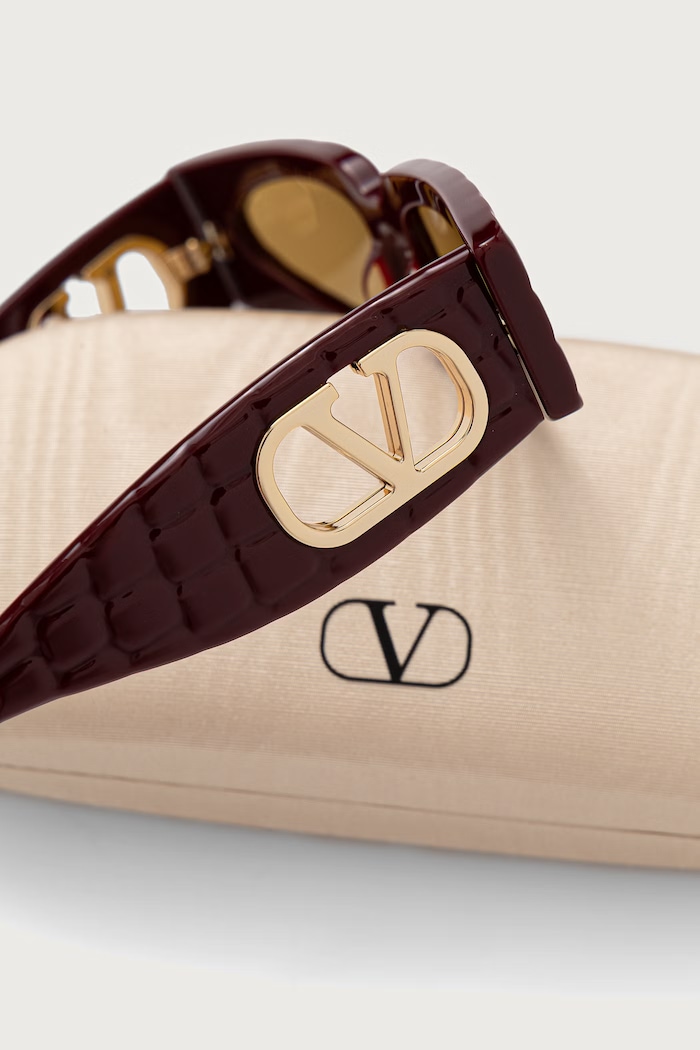 Akcesoria Valentino Eyewear Okulary przeciwsłoneczne kocie oczy damskie VG0001S bordowy