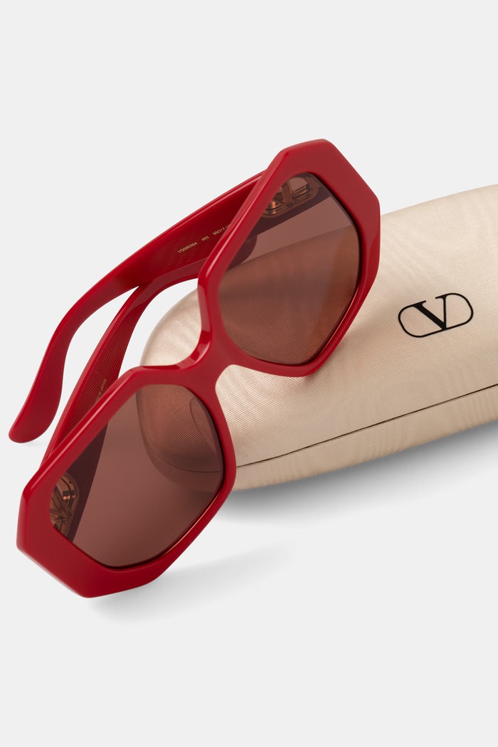 Akcesoria Valentino Eyewear okulary przeciwsłoneczne damskie VG0003SA czerwony