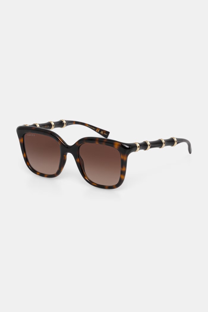 Gucci okulary przeciwsłoneczne kwadratowe damskie brązowy GG2058S