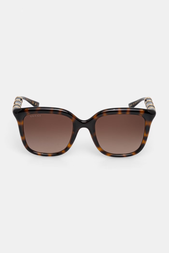 Gucci okulary przeciwsłoneczne kwadratowe damskie GG2058S brązowy AA00