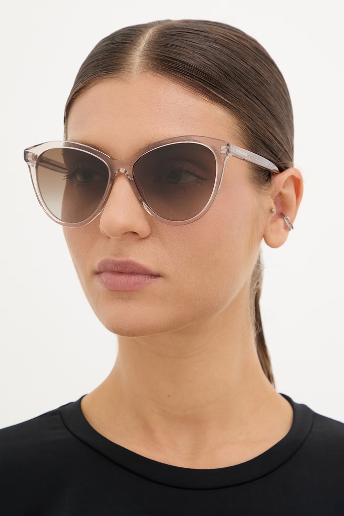 Saint Laurent occhiali da sole cat eye da donna beige SL.456