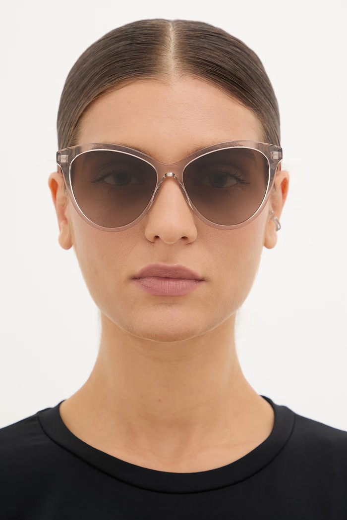 Saint Laurent occhiali da sole cat eye da donna SL.456 beige