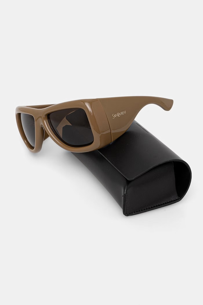 Doplňky Saint Laurent hranaté sluneční brýle dámské HOWL SL.902.HOWL hnědá