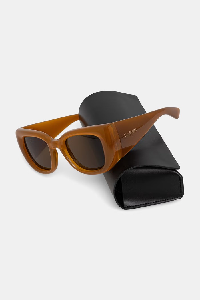 Doplnky Saint Laurent slnečné okuliare typ mačacieho oka dámske HOWL SL.903.HOWL hnedá