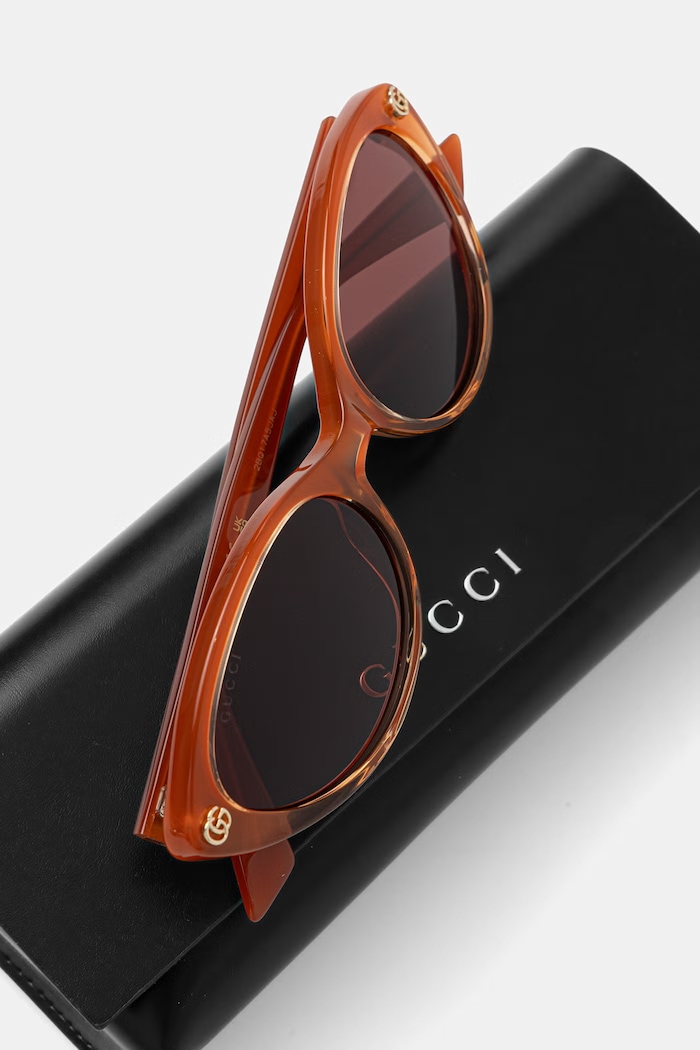 Akcesoria Gucci okulary przeciwsłoneczne kocie oczy damskie GG2110S pomarańczowy