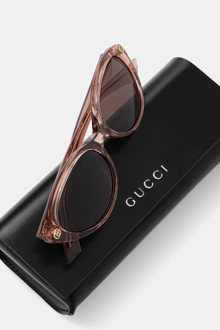 Akcesoria Gucci okulary przeciwsłoneczne kocie oczy damskie GG2110S różowy