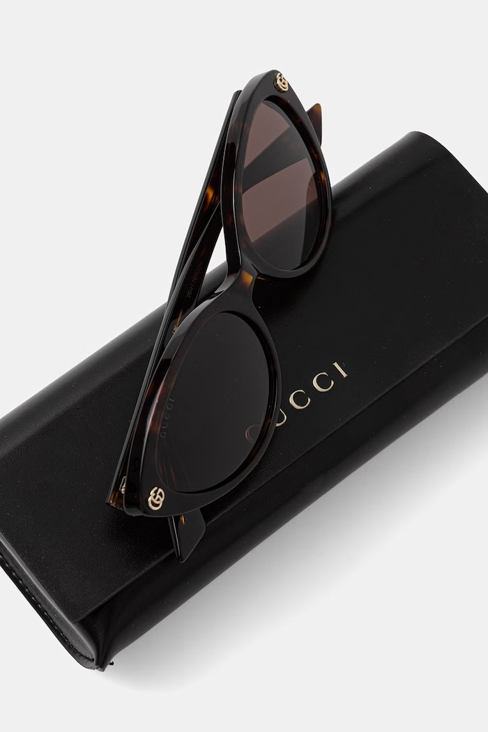 Akcesoria Gucci okulary przeciwsłoneczne kocie oczy damskie GG2110S brązowy
