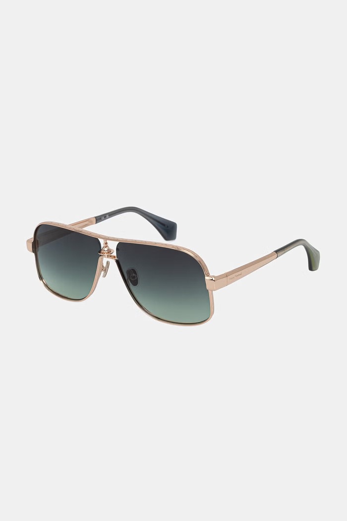 Vivienne Westwood okulary przeciwsłoneczne pilotki damskie Keith złoty VW5101