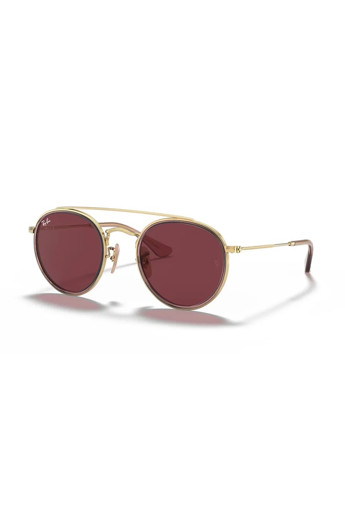 Ray-Ban Okulary przeciwsłoneczne dziecięce Round Double Bridge złoty 0RJ9647S
