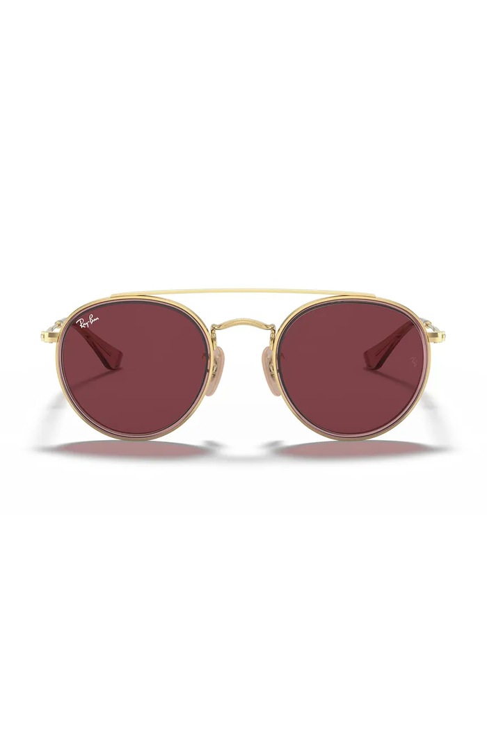 Ray-Ban Okulary przeciwsłoneczne dziecięce Round Double Bridge 0RJ9647S złoty AA00
