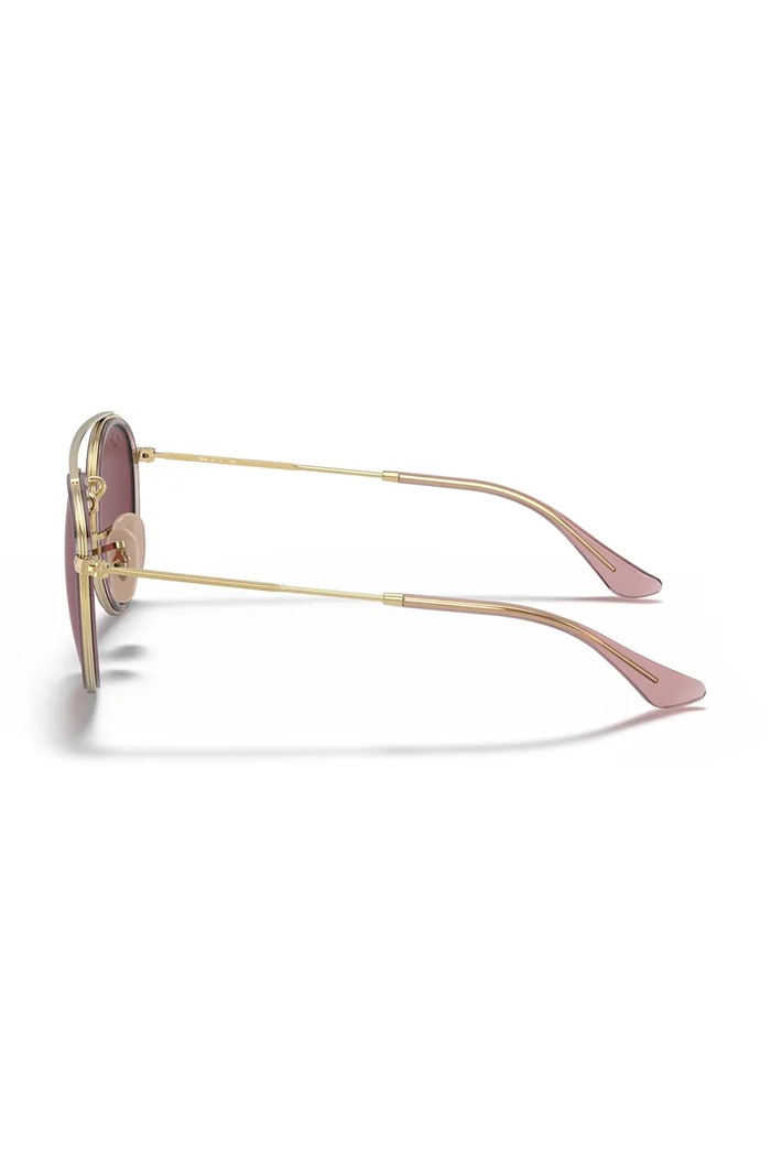 Chłopiec Ray-Ban Okulary przeciwsłoneczne dziecięce Round Double Bridge 0RJ9647S złoty
