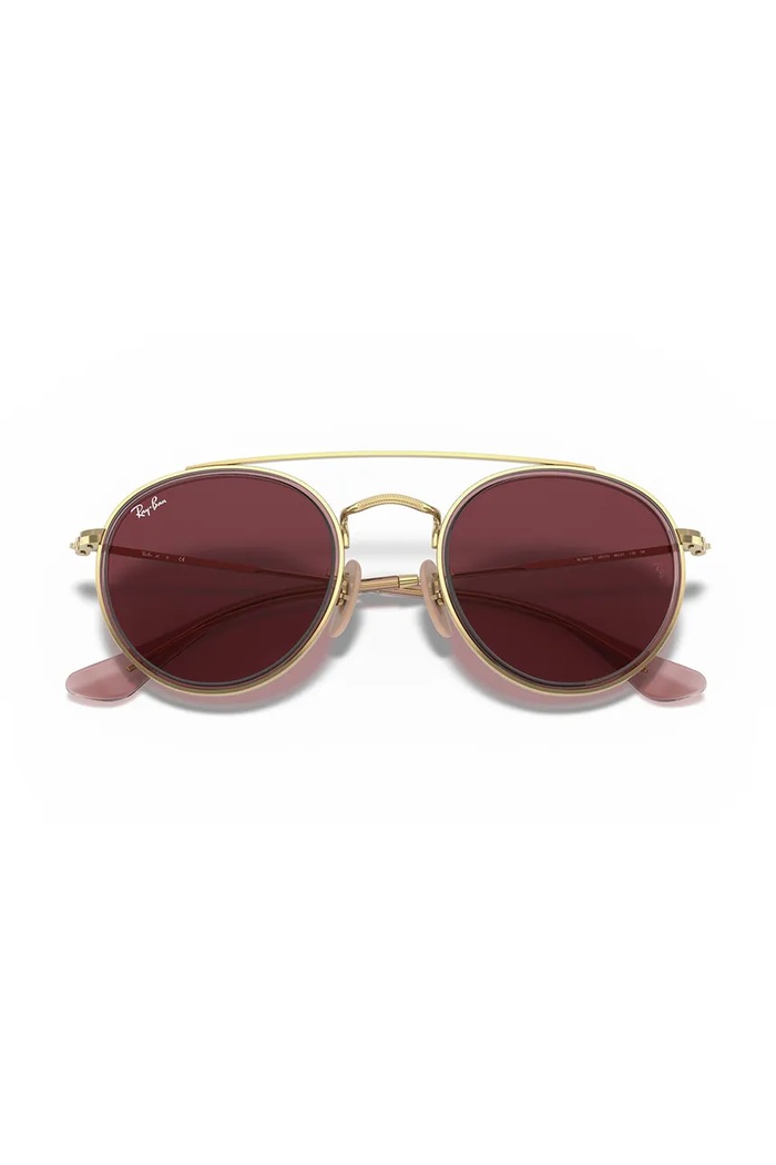Okulary przeciwsłoneczne dziecięce Round Double Bridge Ray-Ban złoty 0RJ9647S