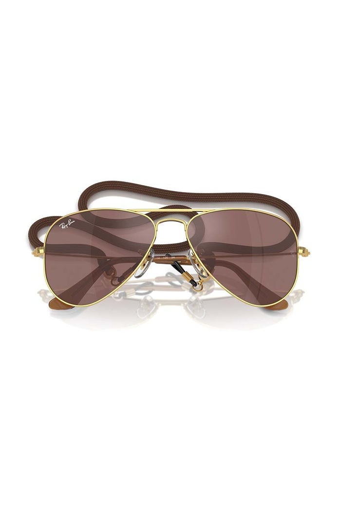 Dječje sunčane naočale Ray-Ban JUNIOR AVIATOR 0RJ9506S.PPYH smeđa