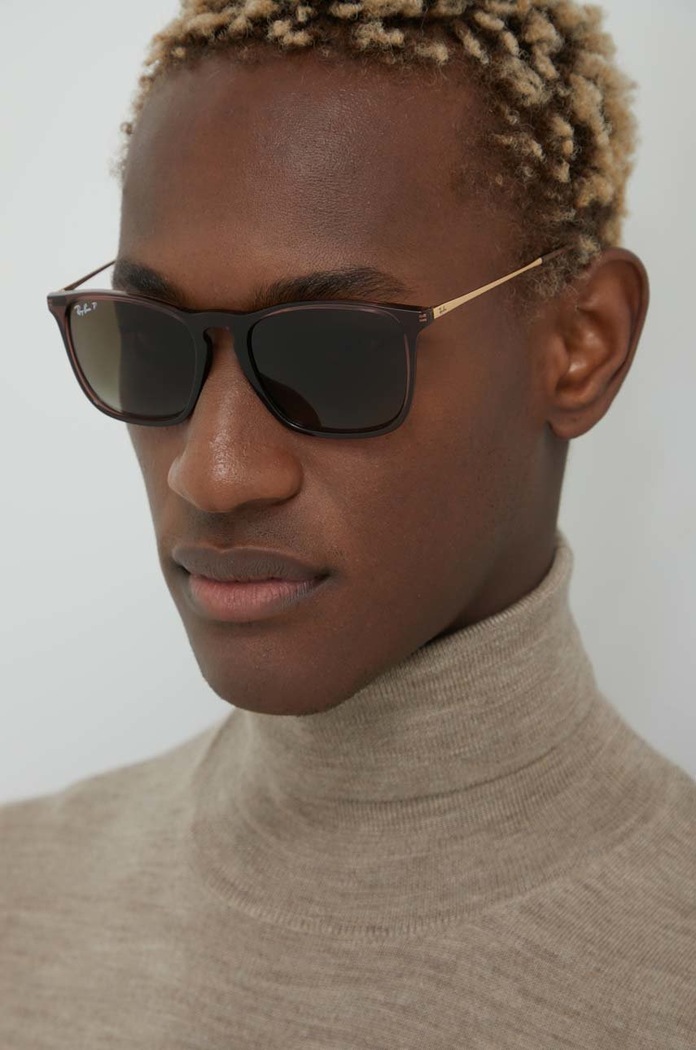 Ray-Ban okulary przeciwsłoneczne CHRIS jednolita brązowy 0RB4187