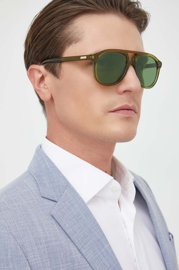 Gucci okulary przeciwsłoneczne jednolita zielony GG1320S