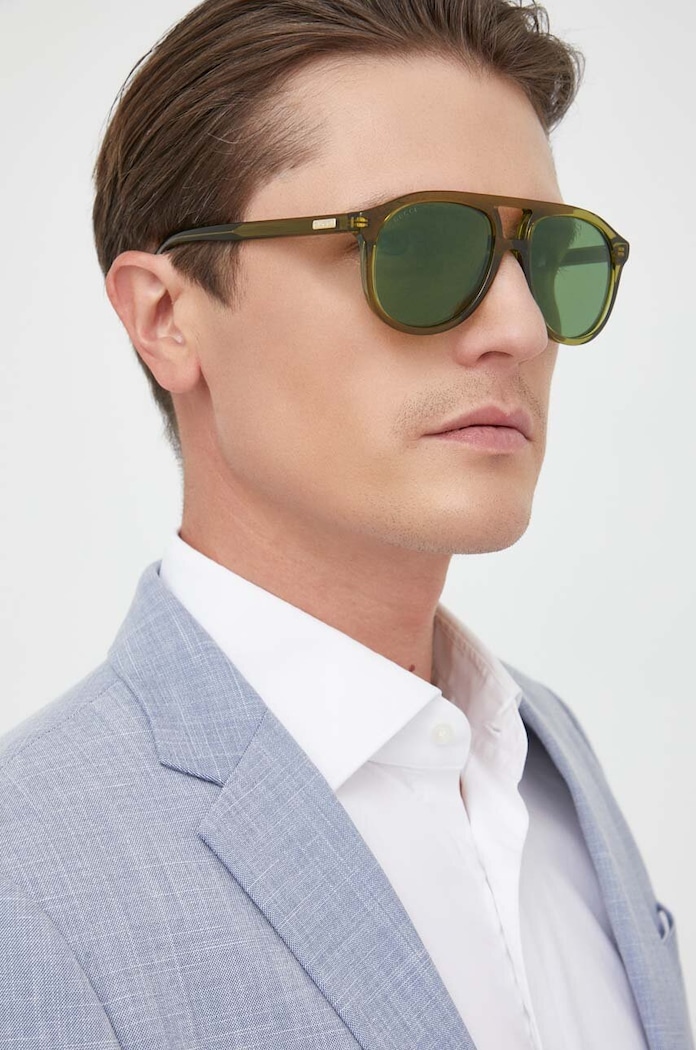 Gucci okulary przeciwsłoneczne jednolita zielony GG1320S
