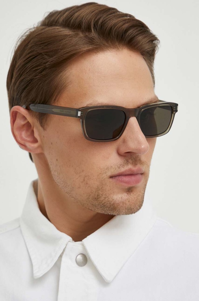 Saint Laurent okulary przeciwsłoneczne prostokątne szary SL.662