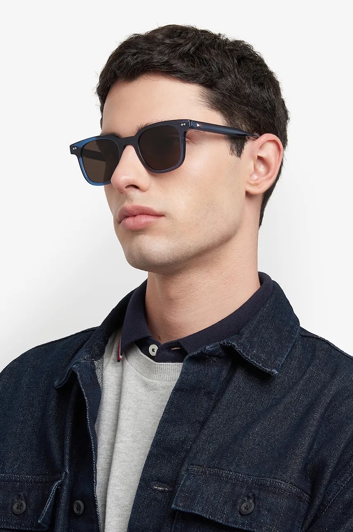 Slnečné okuliare Tommy Hilfiger hladký tmavomodrá TH.2126/S