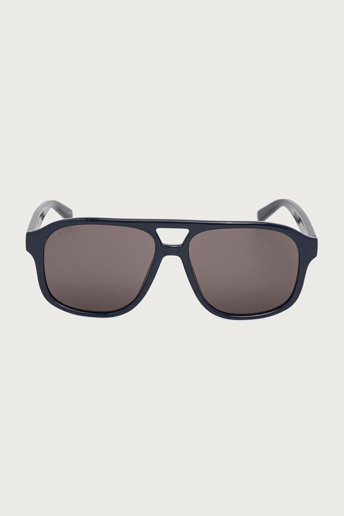 Gucci Okulary przeciwsłoneczne pilotki męskie GG1856S granatowy AA00