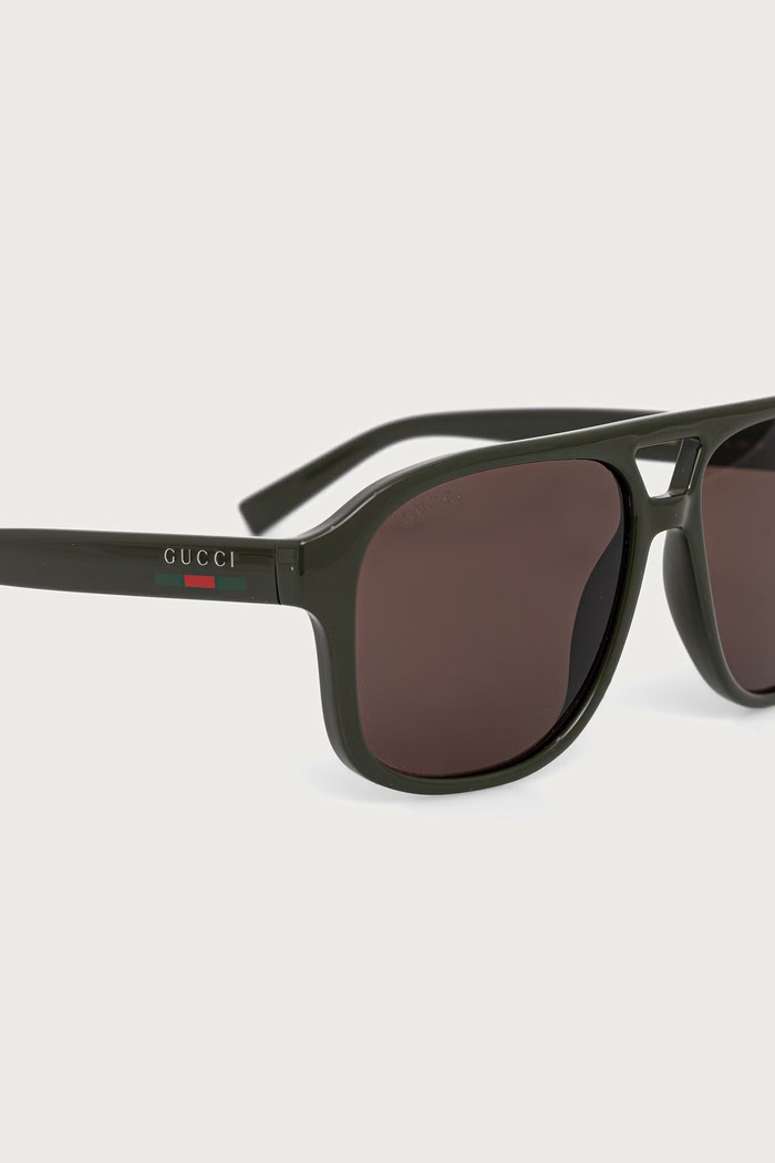 Akcesoria Gucci Okulary przeciwsłoneczne pilotki męskie GG1856S zielony