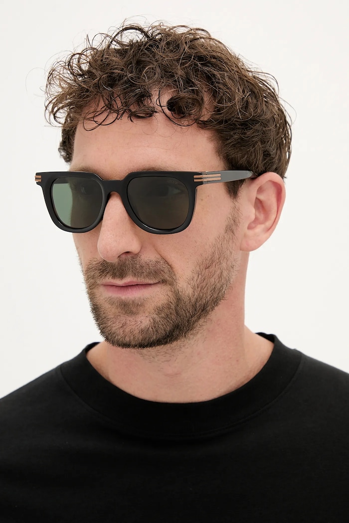 Zegna ochelari de soare dreptunghiular negru EZ0248.5005R