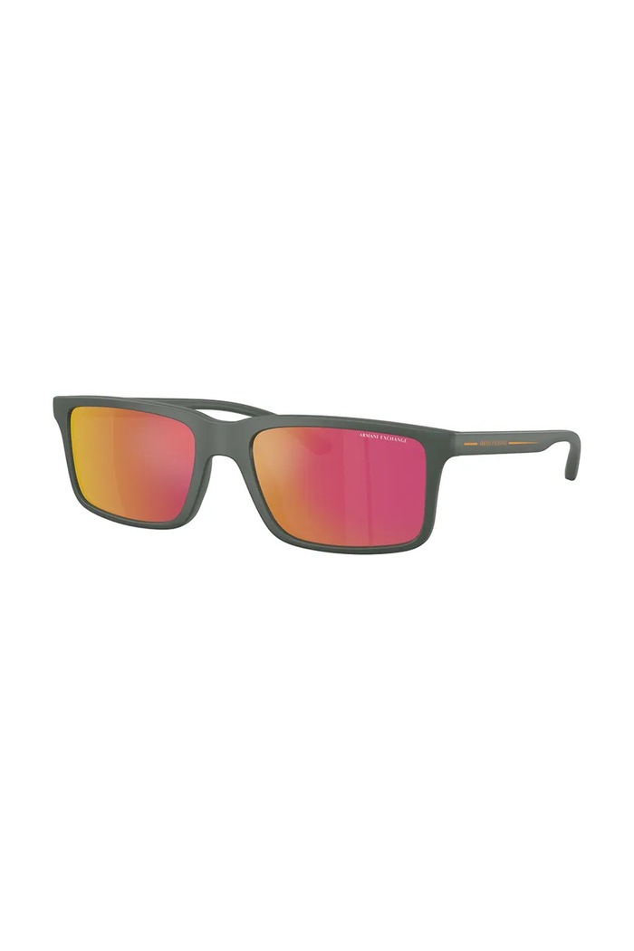 Armani Exchange okulary przeciwsłoneczne prostokątne zielony 0AX4157SU