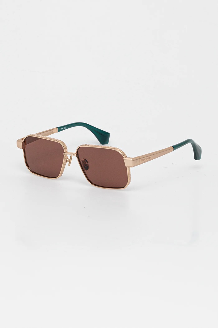 Vivienne Westwood okulary przeciwsłoneczne Mickie gładka z detalem złoty VW7036