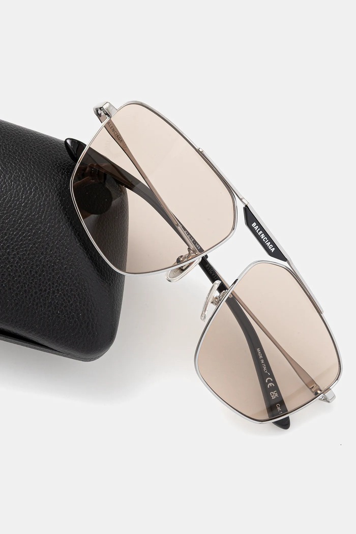 Balenciaga ochelari de soare argintiu BB0246SA