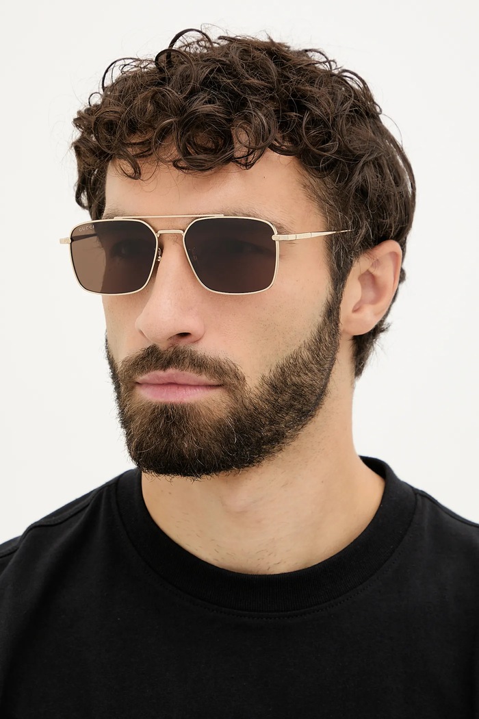 Gucci okulary przeciwsłoneczne jednolita złoty GG1957SA