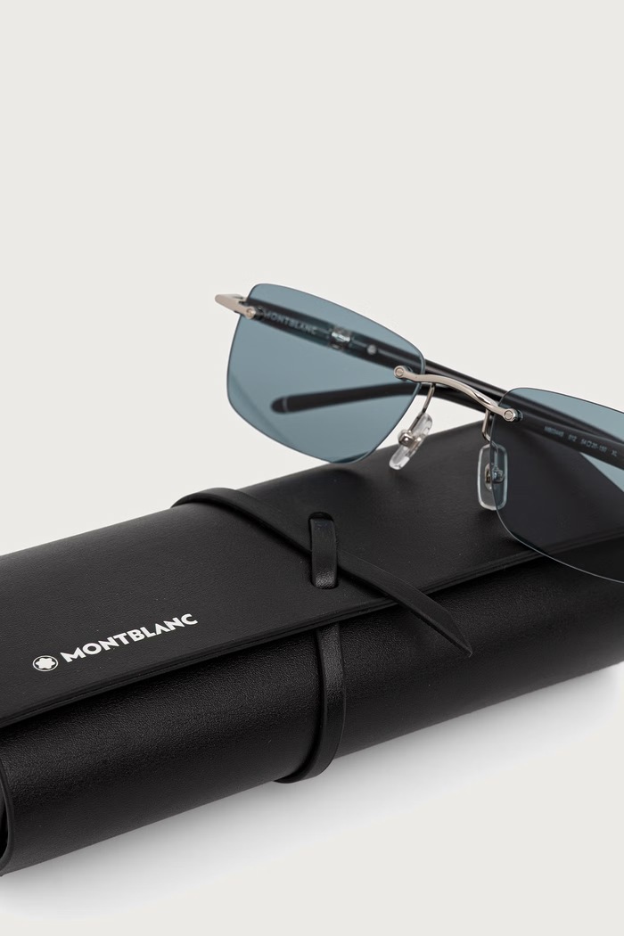 Okulary przeciwsłoneczne męskie Montblanc MB0344S niebieski
