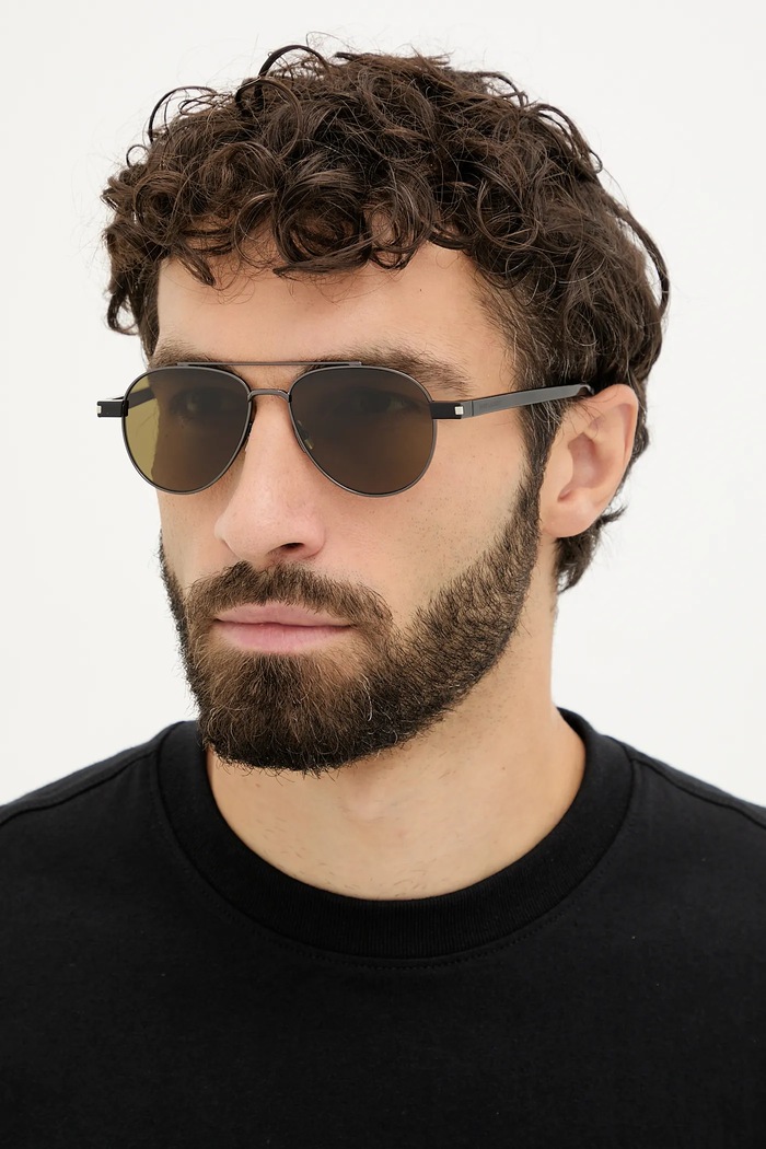 Slnečné okuliare Saint Laurent hladký hnedá SL.843