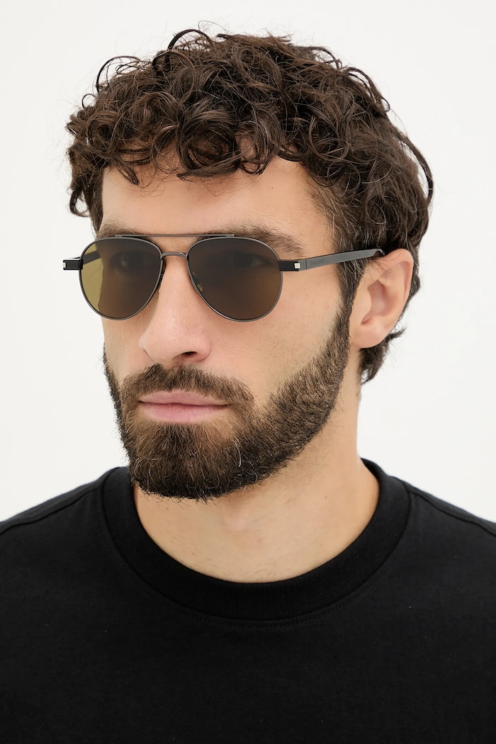 Slnečné okuliare Saint Laurent hladký hnedá SL.843