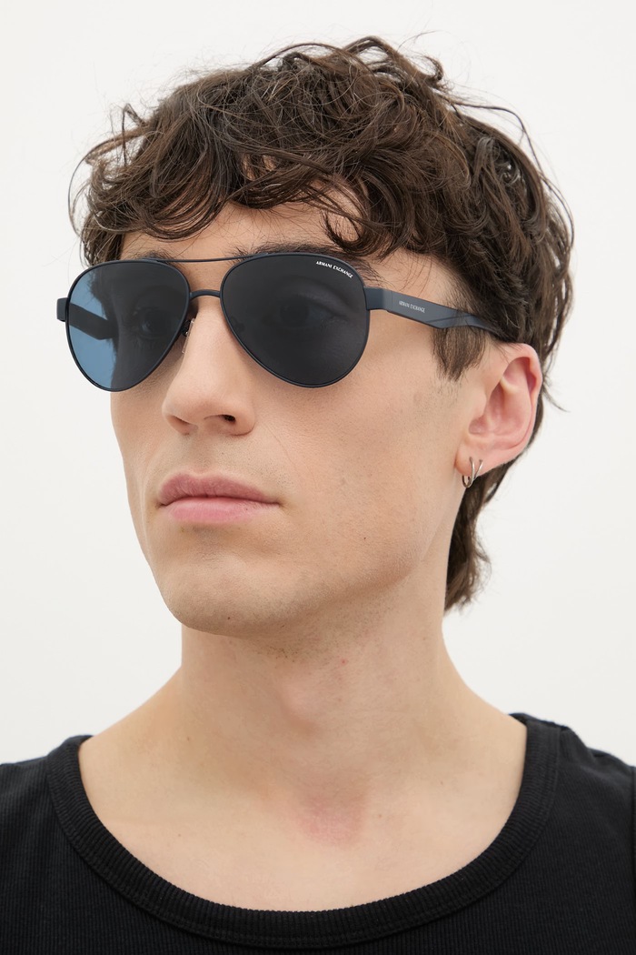 Armani Exchange slnečné okuliare pilot pánske tmavomodrá 0AX2034S