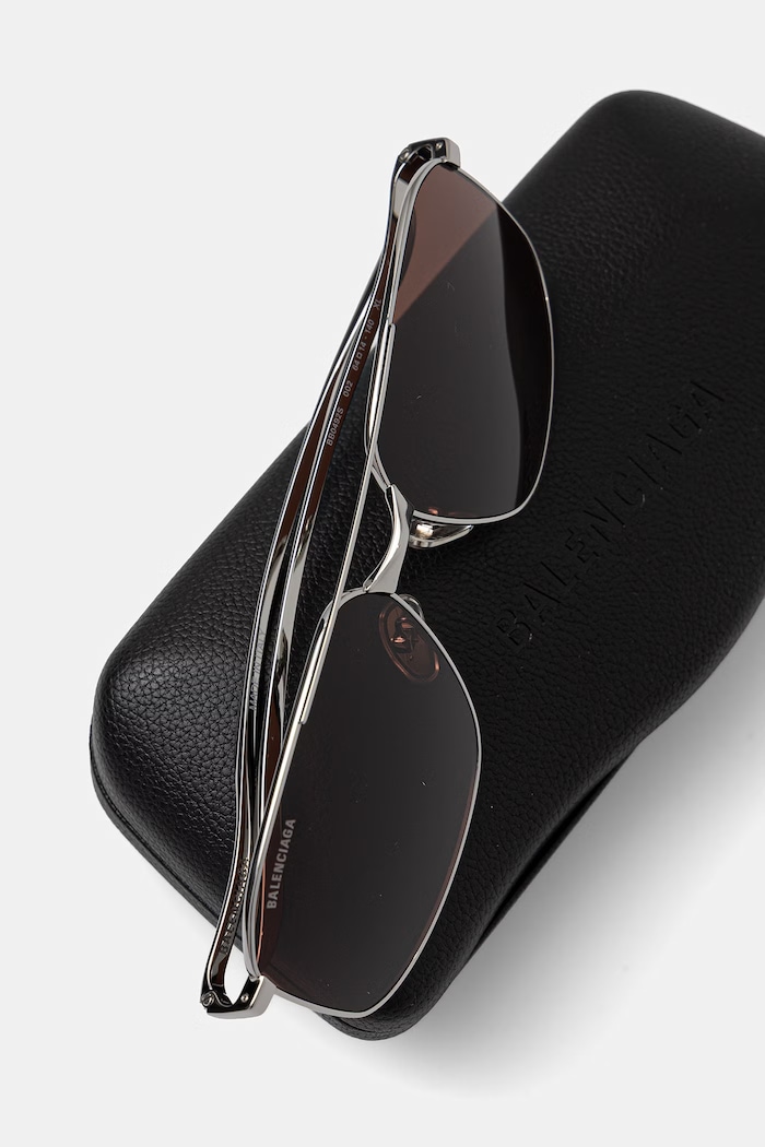 Balenciaga ochelari de soare pentru bărbați argintiu BB0492S