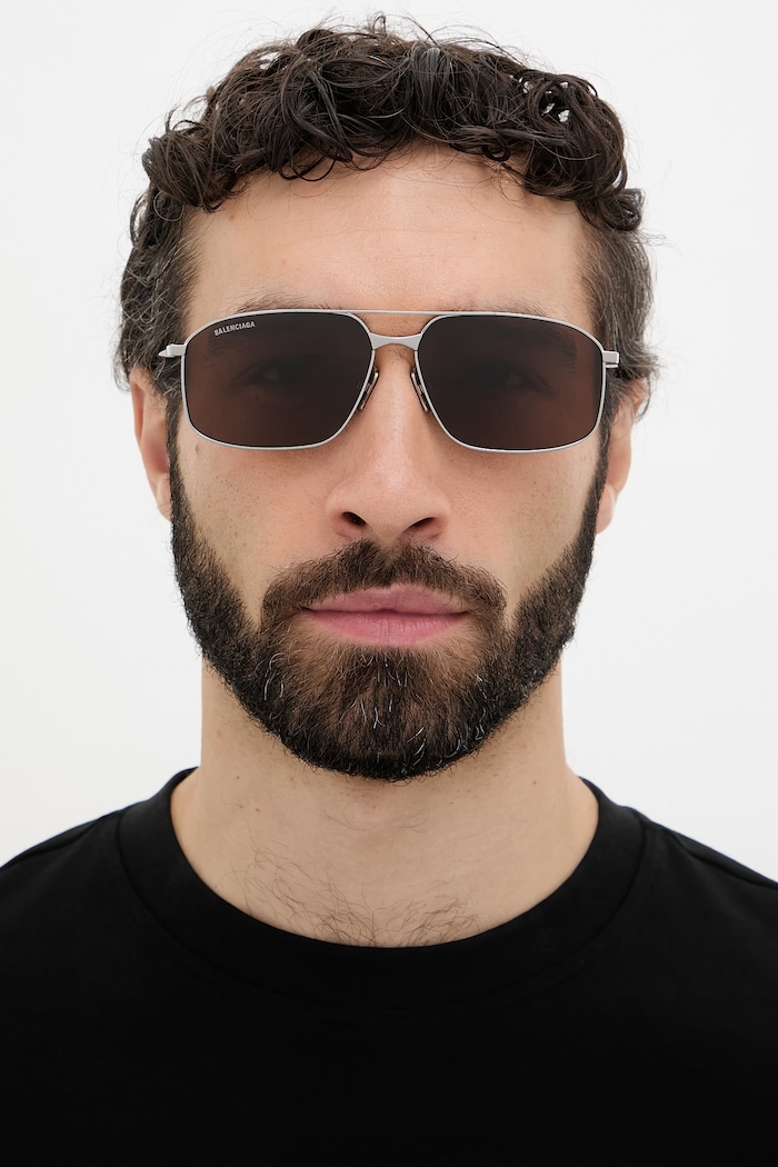 Balenciaga ochelari de soare pentru bărbați BB0492S argintiu
