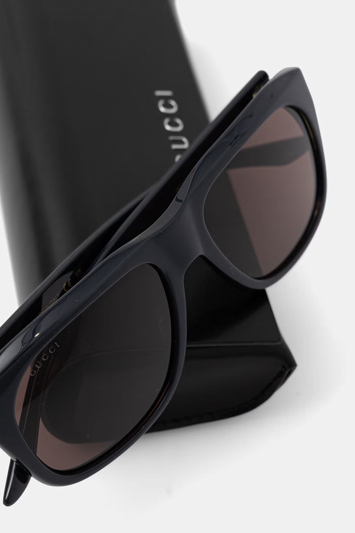 Gucci okulary przeciwsłoneczne kwadratowe męskie granatowy GG2077S