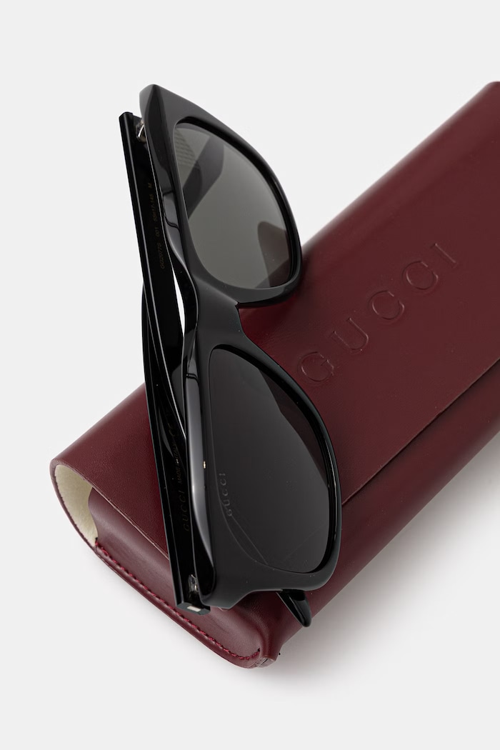 Gucci okulary przeciwsłoneczne kwadratowe męskie czarny GG2077S