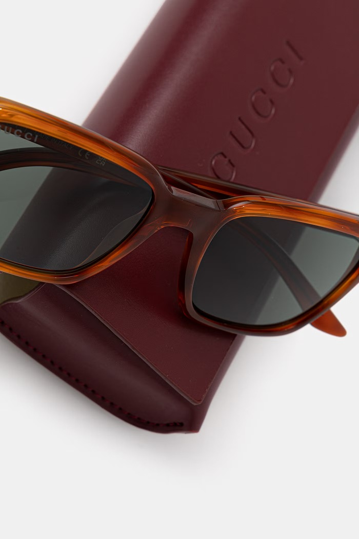 Gucci okulary przeciwsłoneczne kwadratowe męskie pomarańczowy GG2078S