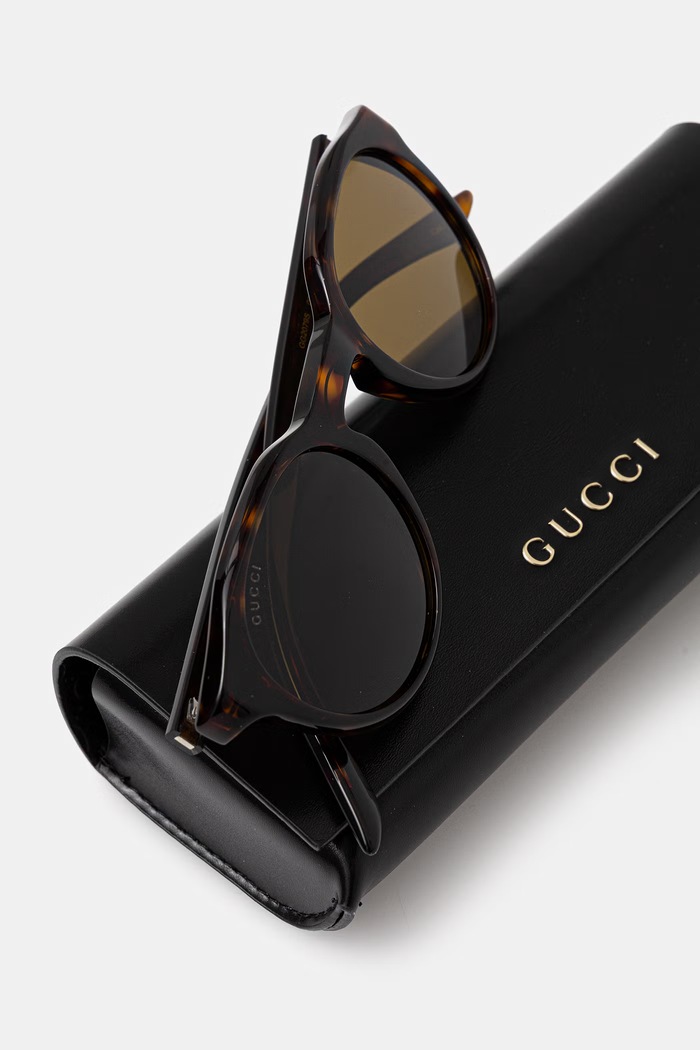 Gucci okrúhle slnečné okuliare pánske hnedá GG2079S