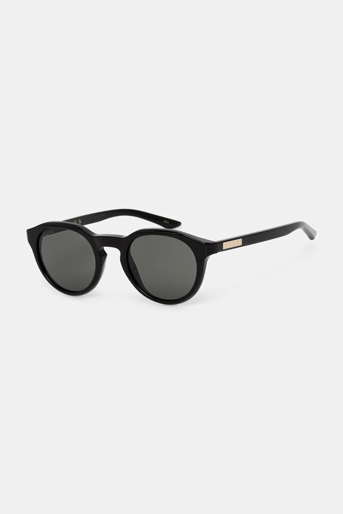 Gucci okulary przeciwsłoneczne okrągłe męskie GG2079S czarny AA00