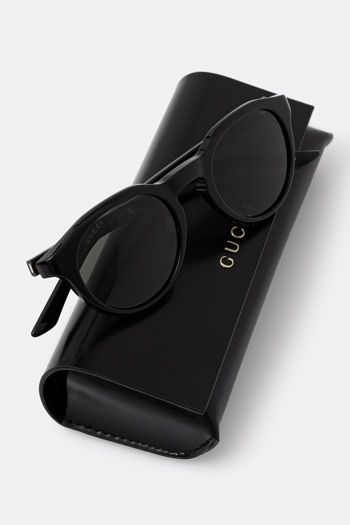 Gucci okulary przeciwsłoneczne okrągłe męskie czarny GG2079S