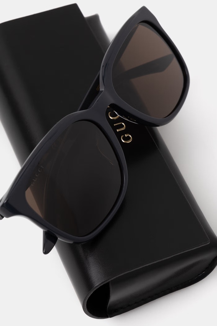 Gucci okulary przeciwsłoneczne kwadratowe męskie granatowy GG2080SK