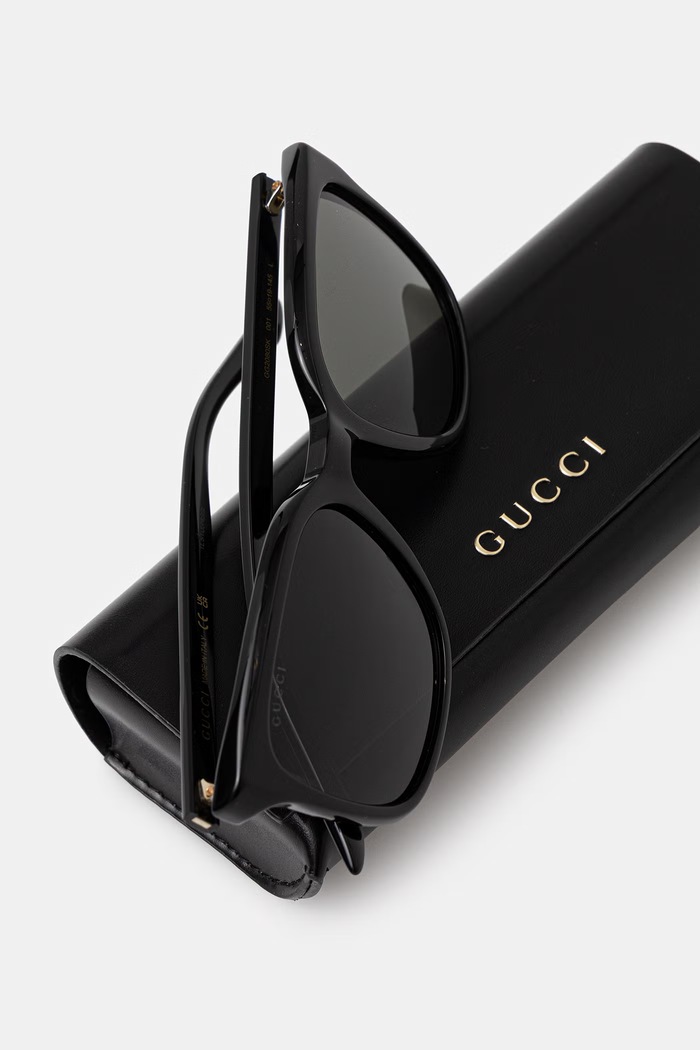 Gucci štvorcové slnečné okuliare pánske čierna GG2080SK